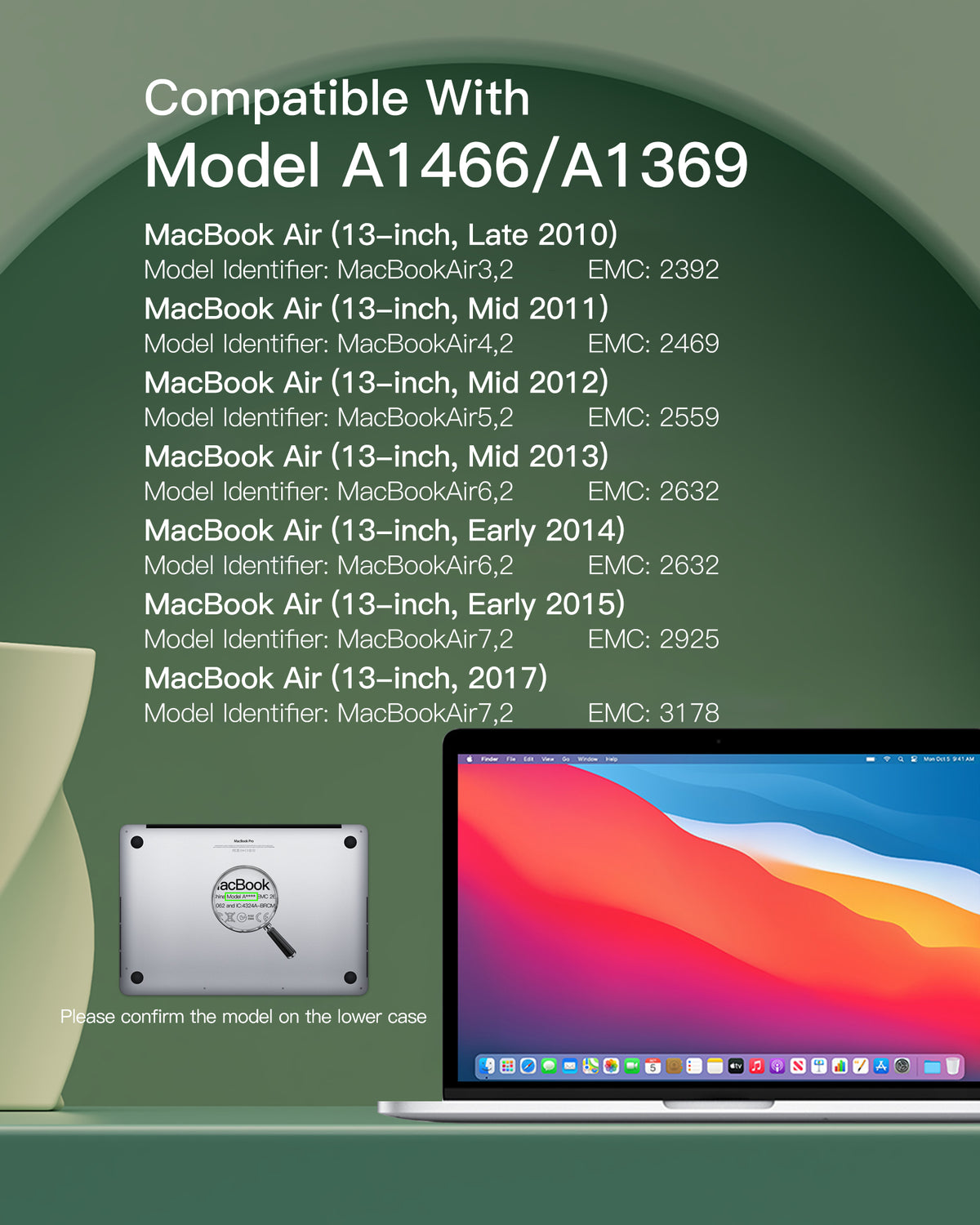 Macbook Air A1466 Battery Replacement for 13-inch A1369(2010,2011) A1466(2017,2015,2014,2013,2012) A1377/A1405/A1496 Battery
