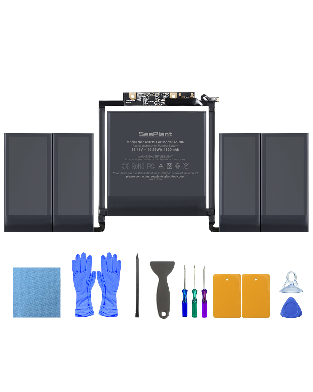 Macbook Pro A1706 Battery Replacement for 13-inch 2016-2017 A1819 Battery