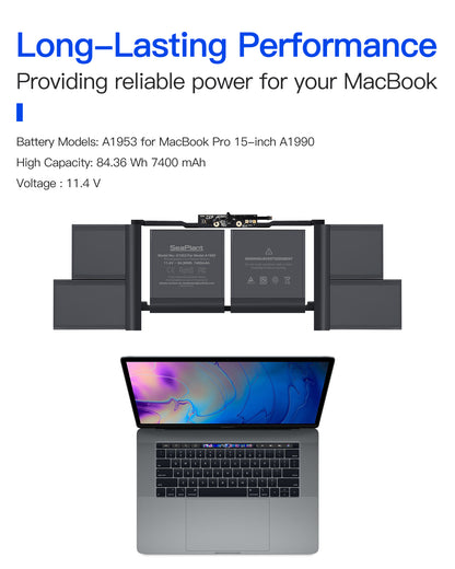 Macbook Pro A1990 Battery Replacement for 15-inch 2018-2019 A1953 Battery