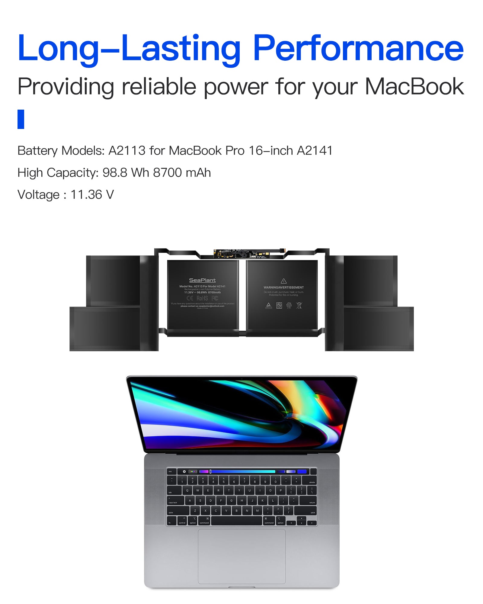 Macbook Pro A2141 Battery Replacement for 16-inch 2019 A2113