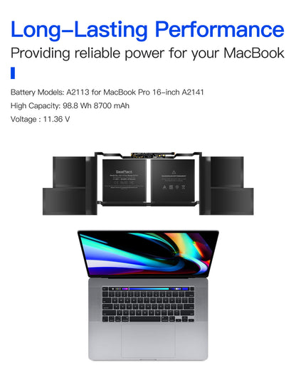Macbook Pro A2141 Battery Replacement for 16-inch 2019 A2113 Battery